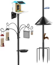 Bird Feeder Pole with Squirrel Proof Baffle-92 Inch Heavy Duty House Poles with