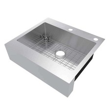 Glacier Bay Retrofit Drop-In/Undermount Stainless 27 in. 2-Hole Kitchen Sink