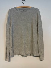 J.Crew Crewneck Waffle Knit Sweater Grey Mens Size Medium 100 Cotton