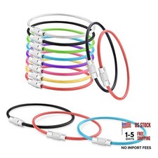 16 Pack Stainless Steel Loops 2mm Coated Wire Keychain Cable 6" Assorted 16pcs
