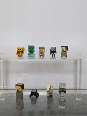 Minecraft Mini-Figures Iron Armor Zombie, Spider, TNT Steve Figures Lot Of 9