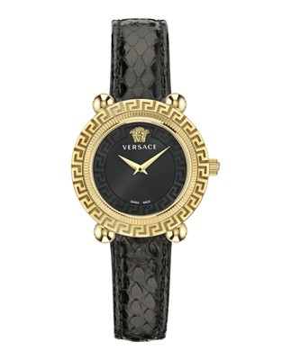 Versace Womens Greca Twist IP Yellow Gold 35mm Strap Fashion Watch