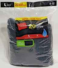 Hanes Men's Lightweight Comfort Super Value Crew Socks, 20-Pack, Black Size 6-12