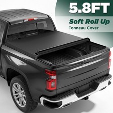 Roll Up Tonneau Cover Truck Bed w/Lamp For 2004-2007 Silverado Sierra 1500 5.8FT