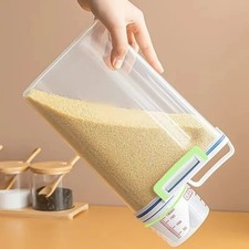 1pc Sealed Rice & Grain Storage Canister – With Lid & Measuring Cup - NEW USA