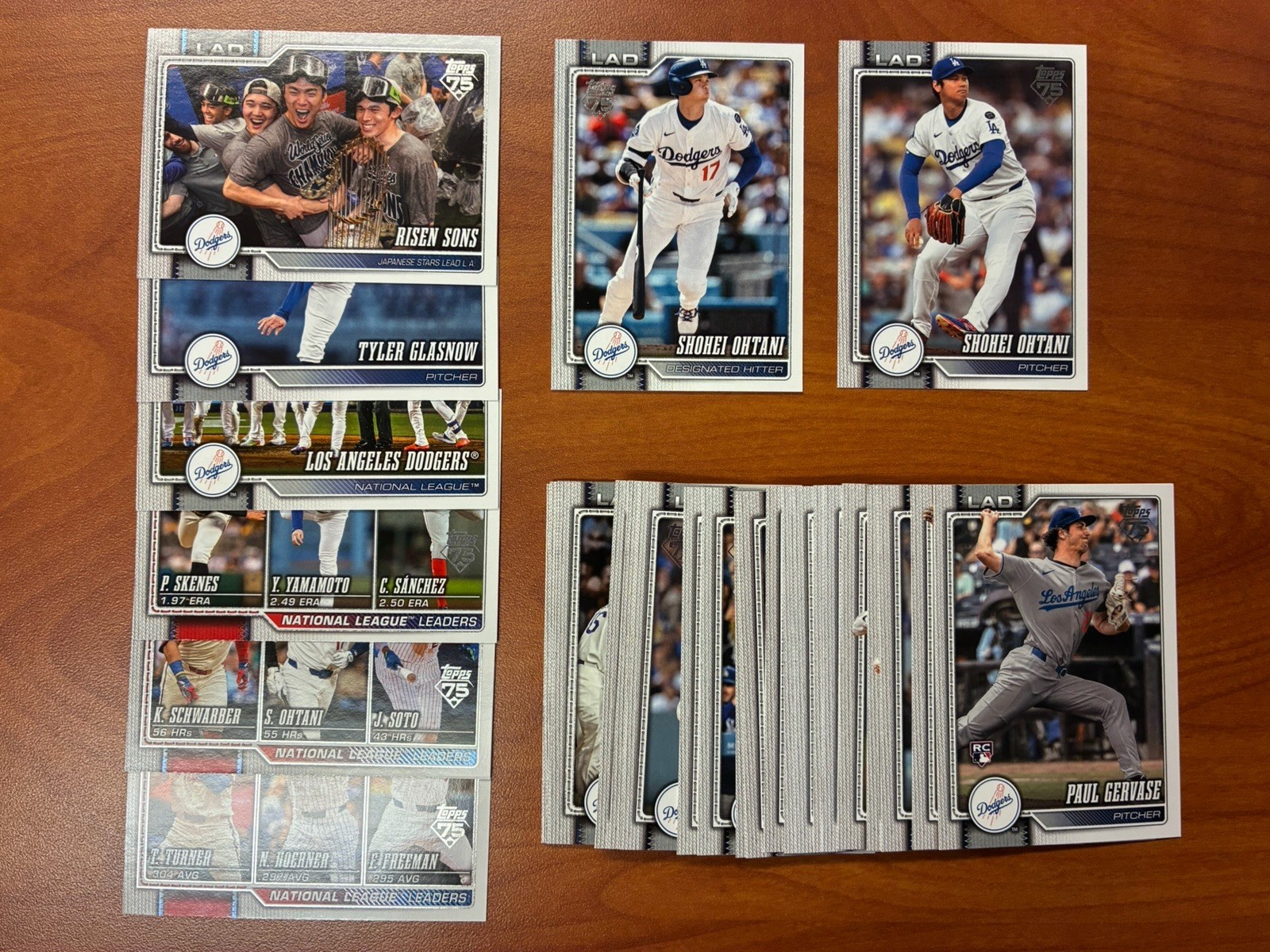 2026 Topps Series 1 & 2 Los Angeles Dodgers Complete Team Set Of 31 Cards