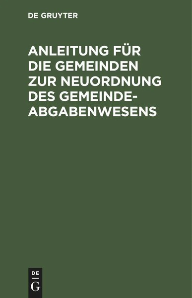 B. V. Kamptz | Anleitung FüR Die Gemeinden Zur Neuordnung Des...-image
