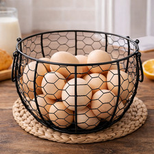 Eierkorb Metalldraht Huhn Abdeckung Küche Aufbewahrung Eierhalter Farm Organizer