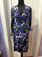 Tahari ASL Purple Wrap Dress in 10