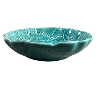 Olfaire Blatt Suppe Pasta Schale Servierschale Aqua Blau 8,5'' 22cm Made in Portugal
