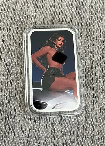 Bullion Baddies Series 7  Naughty Cashmere Kira 1 oz Silver Bar RARE