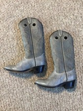Vintage Acme 1413 Made in USA Gray Cowboy Boots Size 1 D