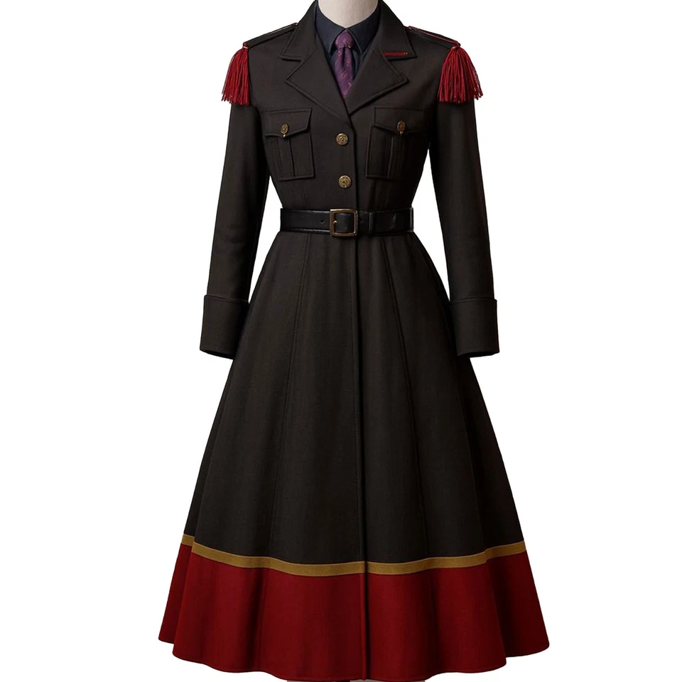 Women's US Army Black Wool Frock Coat Military Dress Coat Officer Style Uniform - Image 2 of 3
