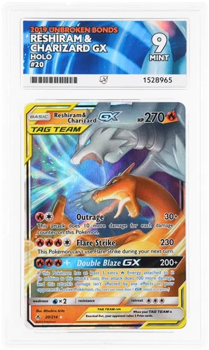 ACE 9 Reshiram & Charizard Gx 20/214 Unbroken Bonds Mint Pokemon