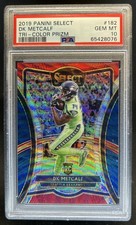 2019 Panini Select DK Metcalf RC Tri Color Prizm Premier Level #/199 PSA 10