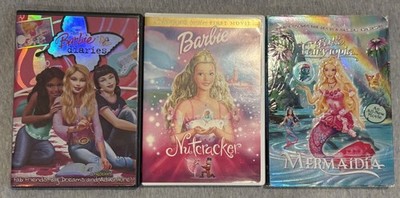 Barbie 3x DVD Lot Bundle Barbie Diaries, Nutcracker, Mermaidia