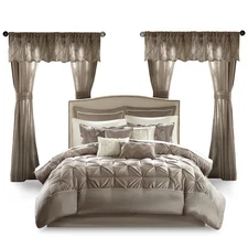 Madison Park Essentials Room in a Bag Faux Silk Comforter Set - Luxe Diamond
