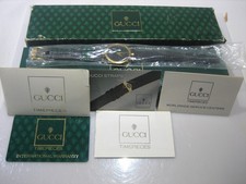 VINTAGE GUCCI 2000M BLK/BLK UNISEX STACK WATCH WITH BOX  COA