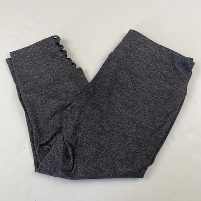Athleta Mind Over Mat Capri Leggings Women s M Criss Cross/Lattice Hem Stretch