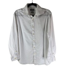 Michael Kors Mens Dress Shirt Slim Fit Long Sleeve White Cotton 16 32/33
