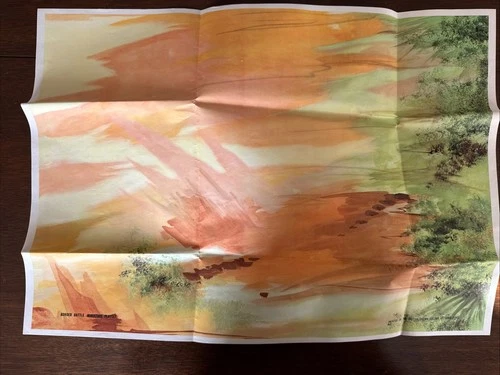 Vintage 1960s Marx Miniature Border Battle Alamo Playset Paper Playmat