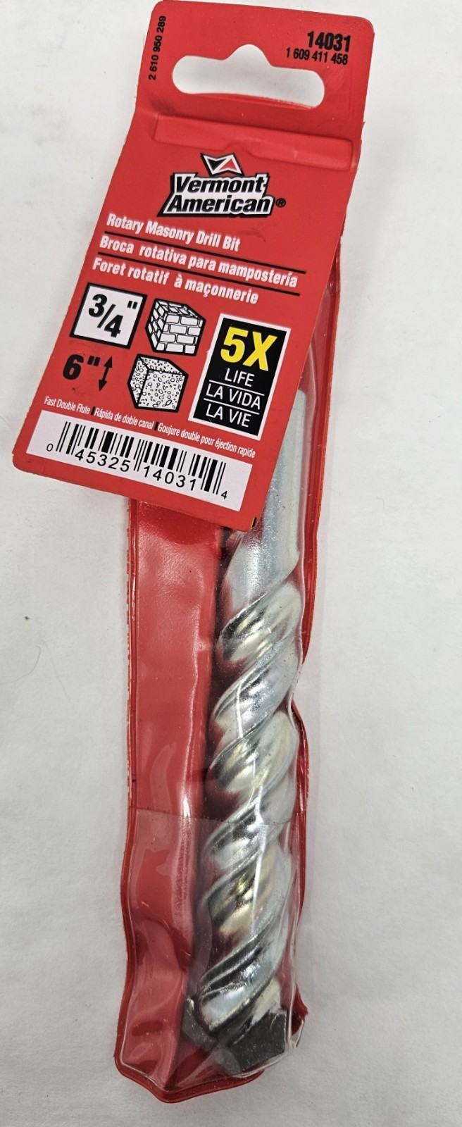 Vermont American 14031 3/4"W x 6"L Rotary Masonry Drill Bit