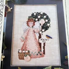 RASPBERRY PATCH DESIGN Cross Stitch Pattern peach tree, angel