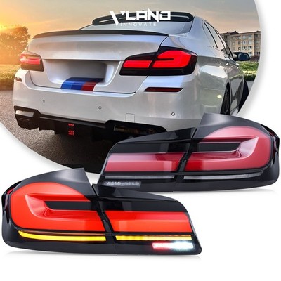 2*VLAND Smoked LED Tail Lights W/Sequential Indicator For 2010-2018 BMW 5-Series