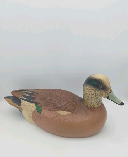 Hand Carved Wood Duck Decoy by Riverbend Carvers signed Larry Deedon