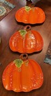 Set 3 Hobby Lobby Fall Party 1917 3D Orange Pumpkin Holiday Plates New 10.1/4” — photo 2
