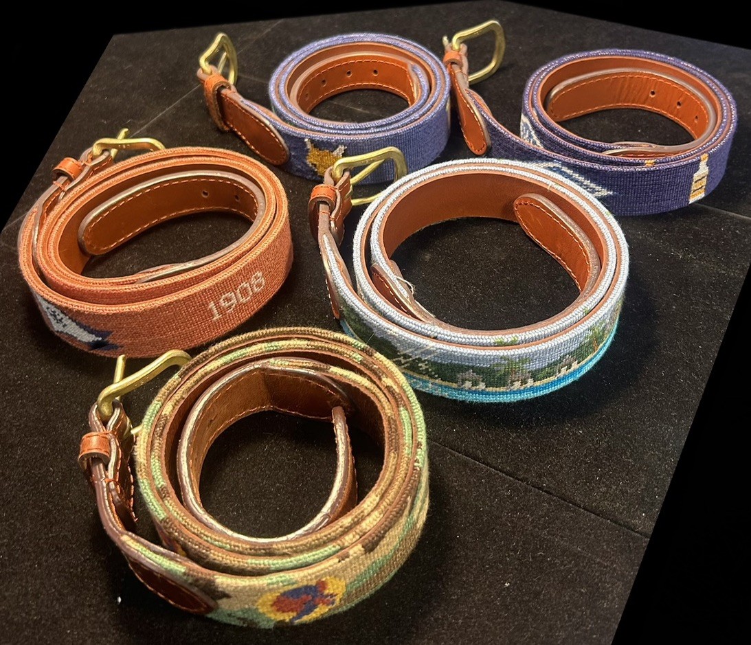 Lot Of 5 Vtg Smathers & Branson Hand-Stitched Leather Golf Belts Size  36 Rare image 7