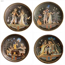 Vtg Osiris Porcelain Legend of Tutankhamun Collector Plates Set Of 4 Egyptian 