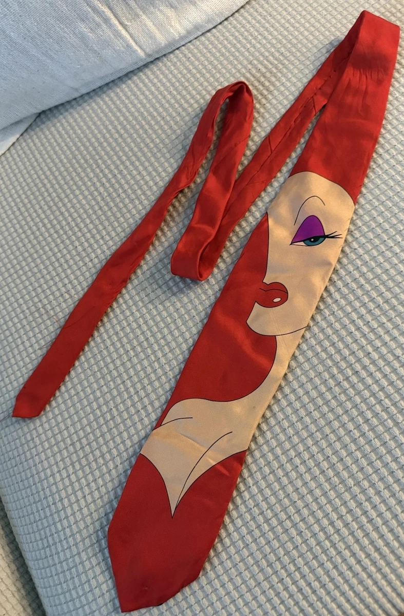 RARE Vintage 90s Jessica Who Framed Roger Rabbit Men's Silk Tie Disney Amblin