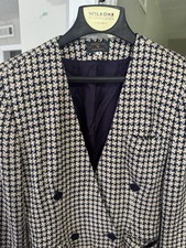 charter club vintage houndstooth blazer jacket Sz 8 Charming Sophisticated