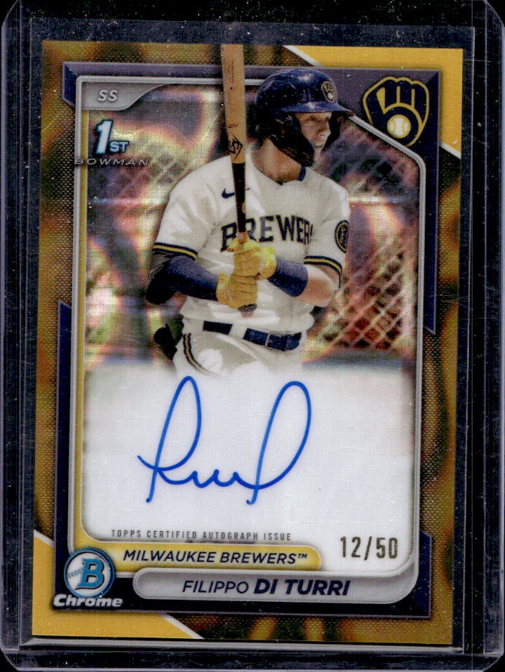 2024 Bowman Filippo Di Turi Chrome Auto Refractor Gold Lava 1st #12/50