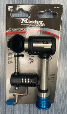 Master Lock 5/8 Inch Hitch Receiver Pin And Coupler Lock Stainless Steel