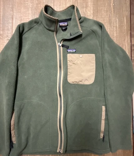 Patagonia Synchilla Full Zip Fleece Karstens Jacket Men L Green 22990 Sage Tan - product listing photo
