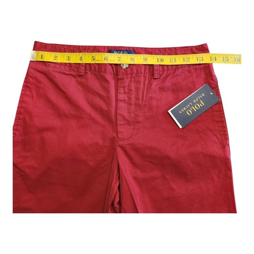 NWT Polo Ralph Lauren Chino Pants Boys 14 Red Flat Front Slash Pocket Cotton - Picture 4 of 10