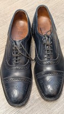 Allen Edmonds Shoes Mens 8.5 D Blue Strand Cap Toe Oxford Leather Dress USA Made