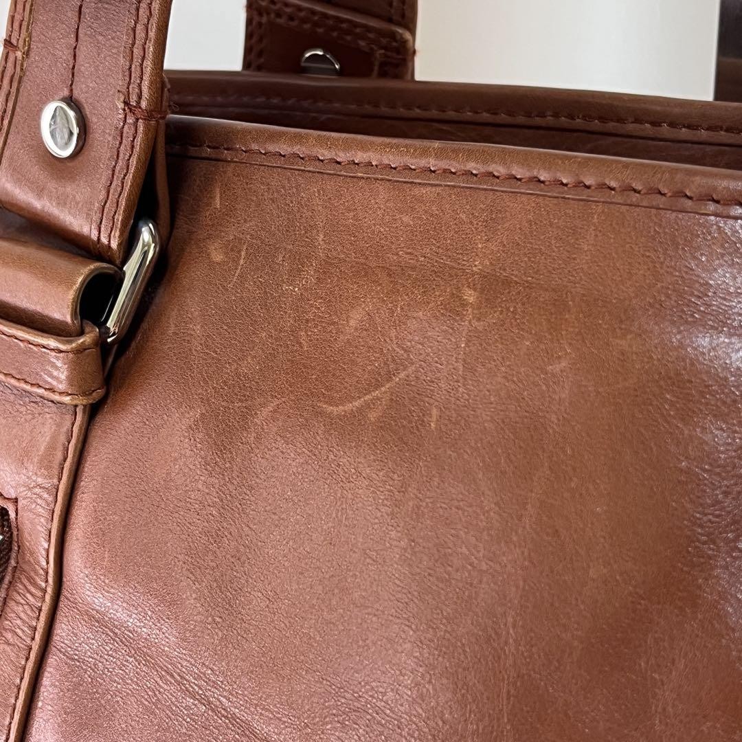 Borsa tote YSL Yves Saint Laurent in pelle marrone 35 cm modello vintage 120465 usata