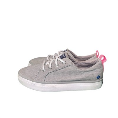 Sperry Crest Vibe Grey Pink Girls Sneakers Shoes STK162741 Size 1.5Y