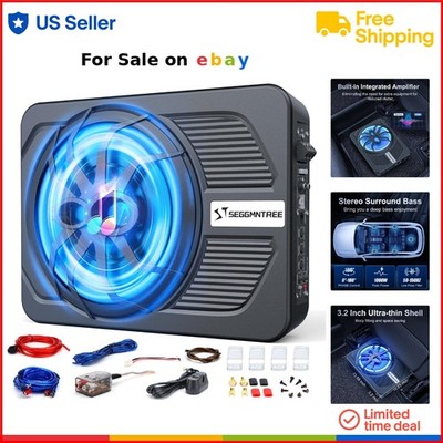 Car Subwoofer Aluminum Slim 1000W Amplified Deep Bass for Vehicle Audio