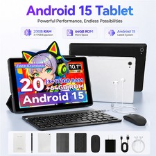 10.1 inch Tablet set 64/128/256 GB ROM Android 15/16 Dual Camera IPS LCD WIFI BT