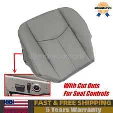 Driver Bottom Seat Cover With Cut Outs Fits 2003-2006 Chevy Silverado Gray