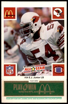 1986 MCDONALD'S ALL-STAR TEAM E.J. JUNIOR WEEK 4 GREEN TAB ST. LOUIS CARDINALS