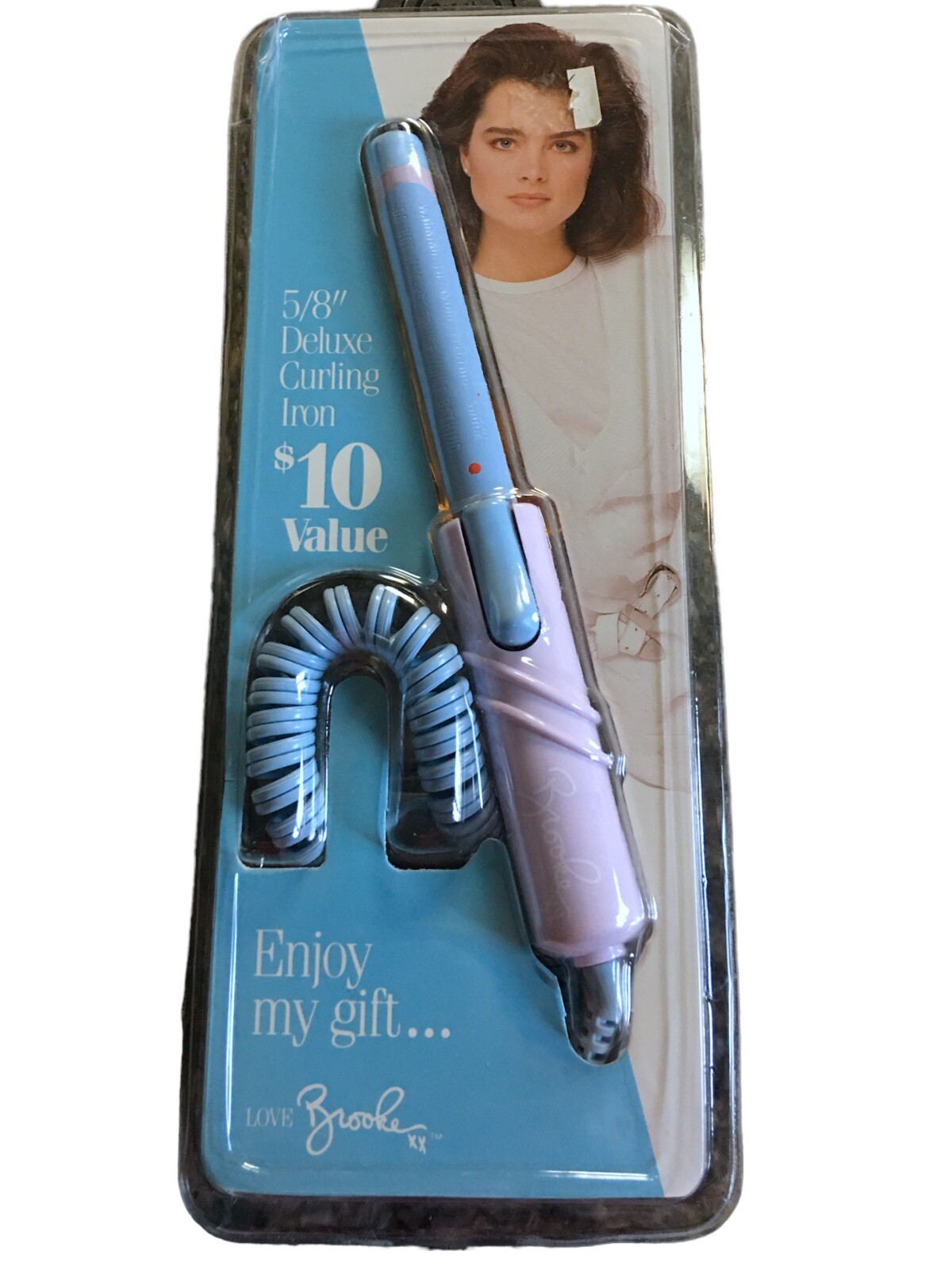 Vtg NOS 1987 Brooke Shields & Co.  deluxe 5 8” curling Iron 80s  New In Package