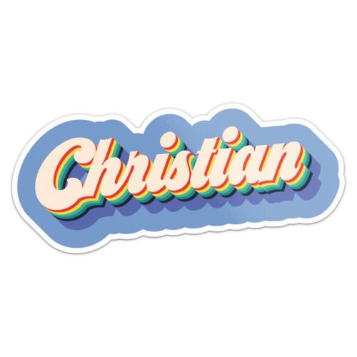 Retro Style Christian Male Name - Waterproof Vinyl Decal Car Bumper Sticker - Picture 1 of 5