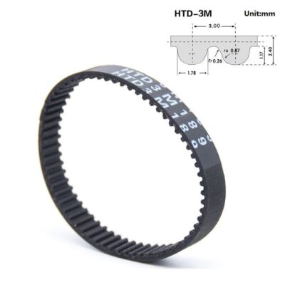 HTD-3M 357~741 Timing Belts Pitch 3mm Close Loop Rubber Drive Belt Width 10/15mm