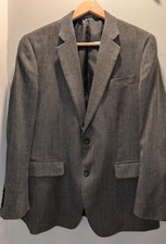 Vtg 90s Stafford Merino Wool Sport Coat Mens 44R Classic Fit Herringbone 2 Btn