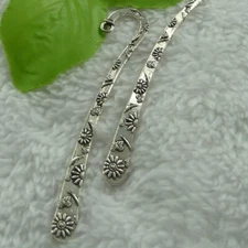 80 Pcs Tibet Silver Flower Bookmarks 81x16MM B2742 DIY Jewelry Making
